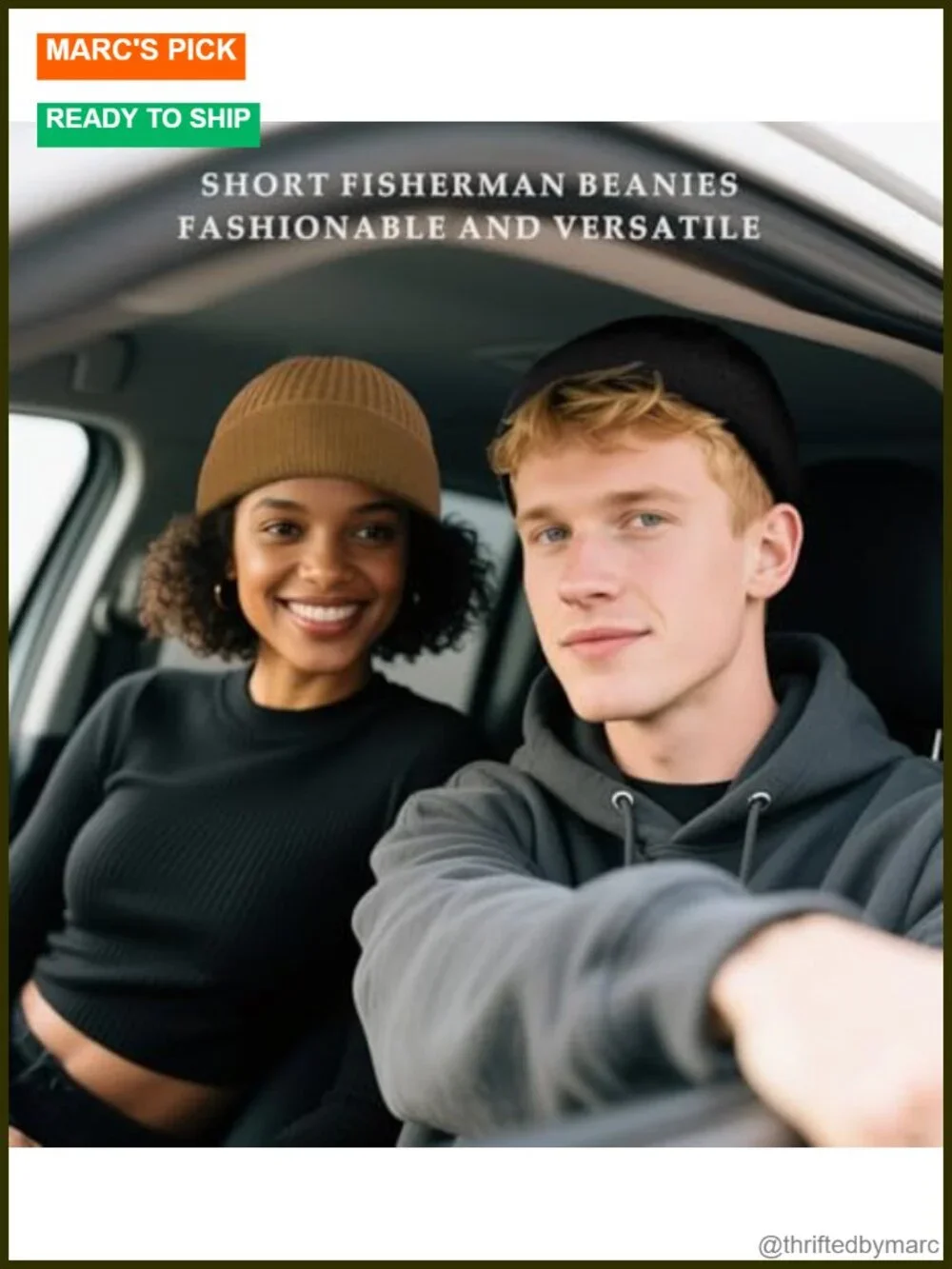 Wool Blend Knit Cuff Short Fisherman Beanie - Trawler Skull Cap, Watch Cap